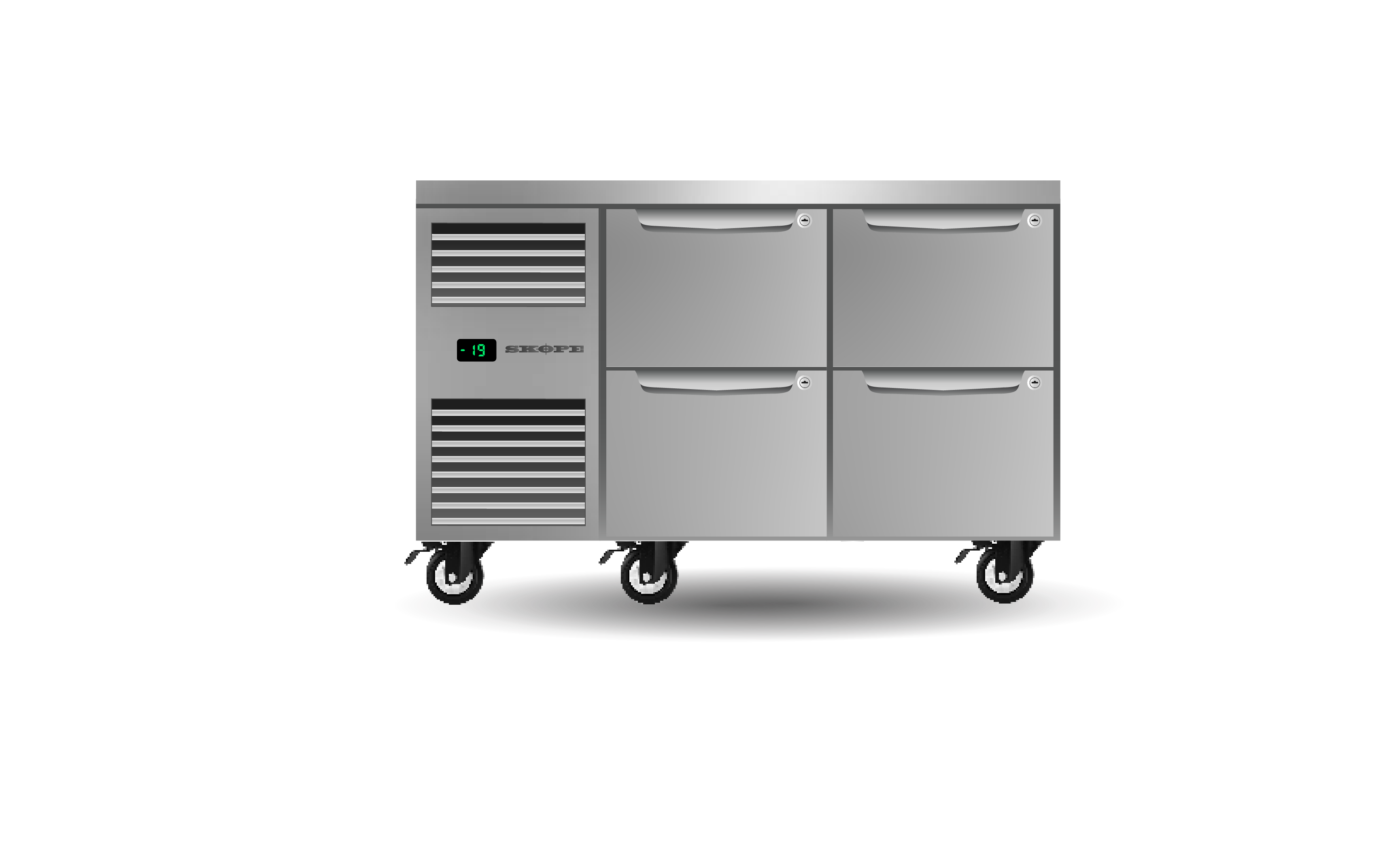 Skope PG11.UBF.2.D4 Four Drawer, Two Bay, Underbench GN1/1 Freezer