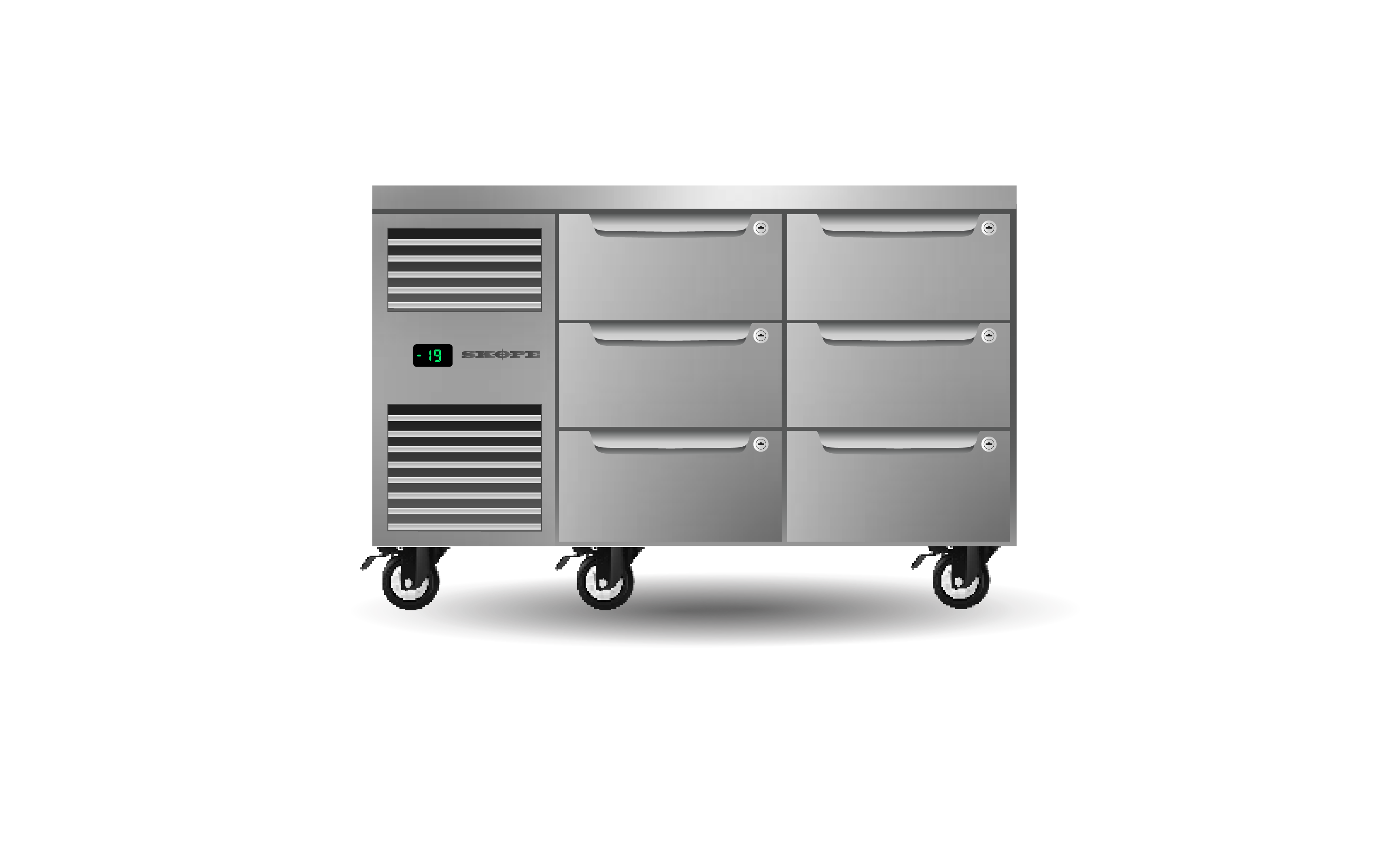 Skope PG11.UBF.2.D6 Six Drawer, Two Bay, Underbench GN1/1 Freezer