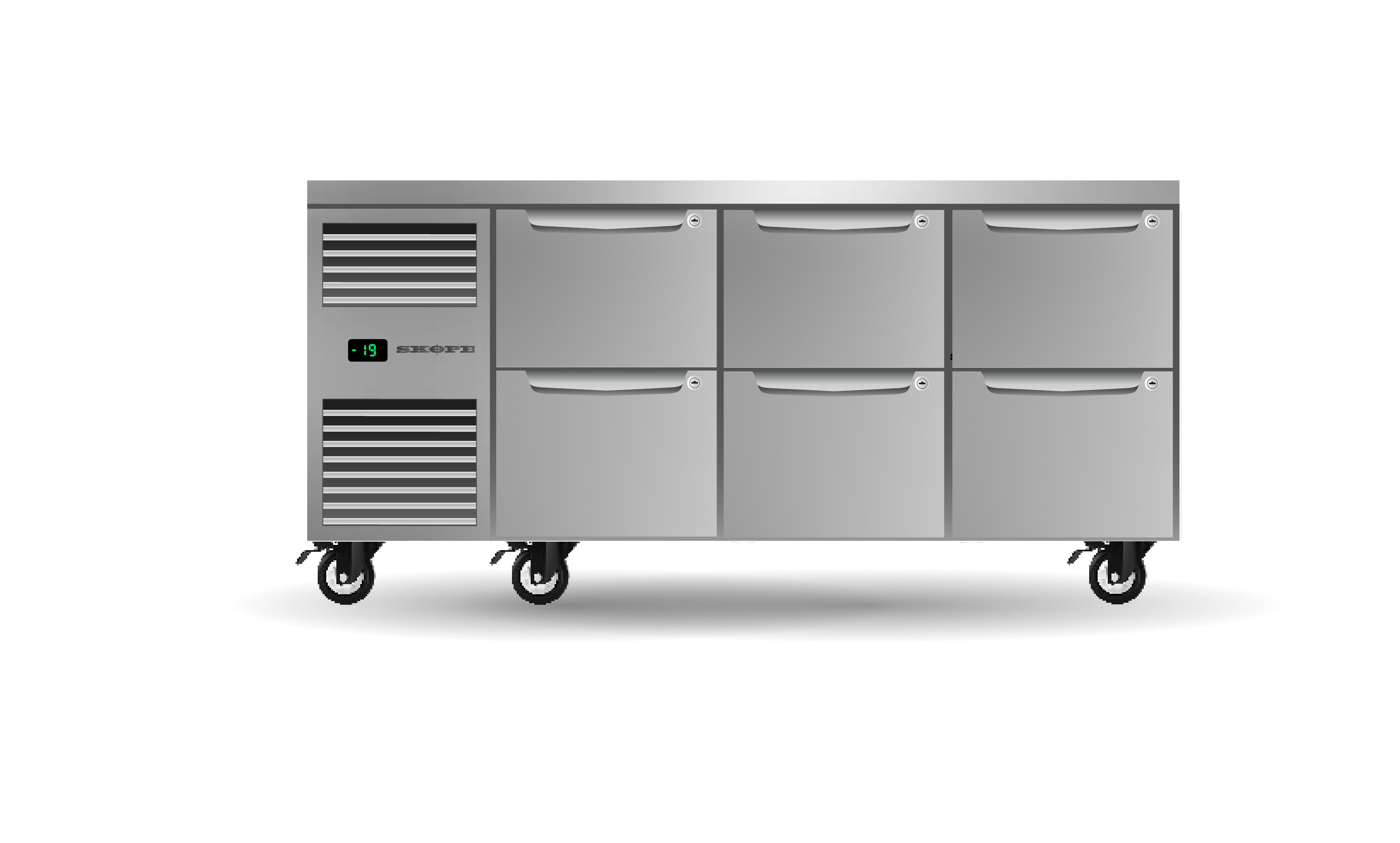 Skope PG11.UBF.3.D6 Six Drawer, Three Bay, Underbench GN1/1 Freezer