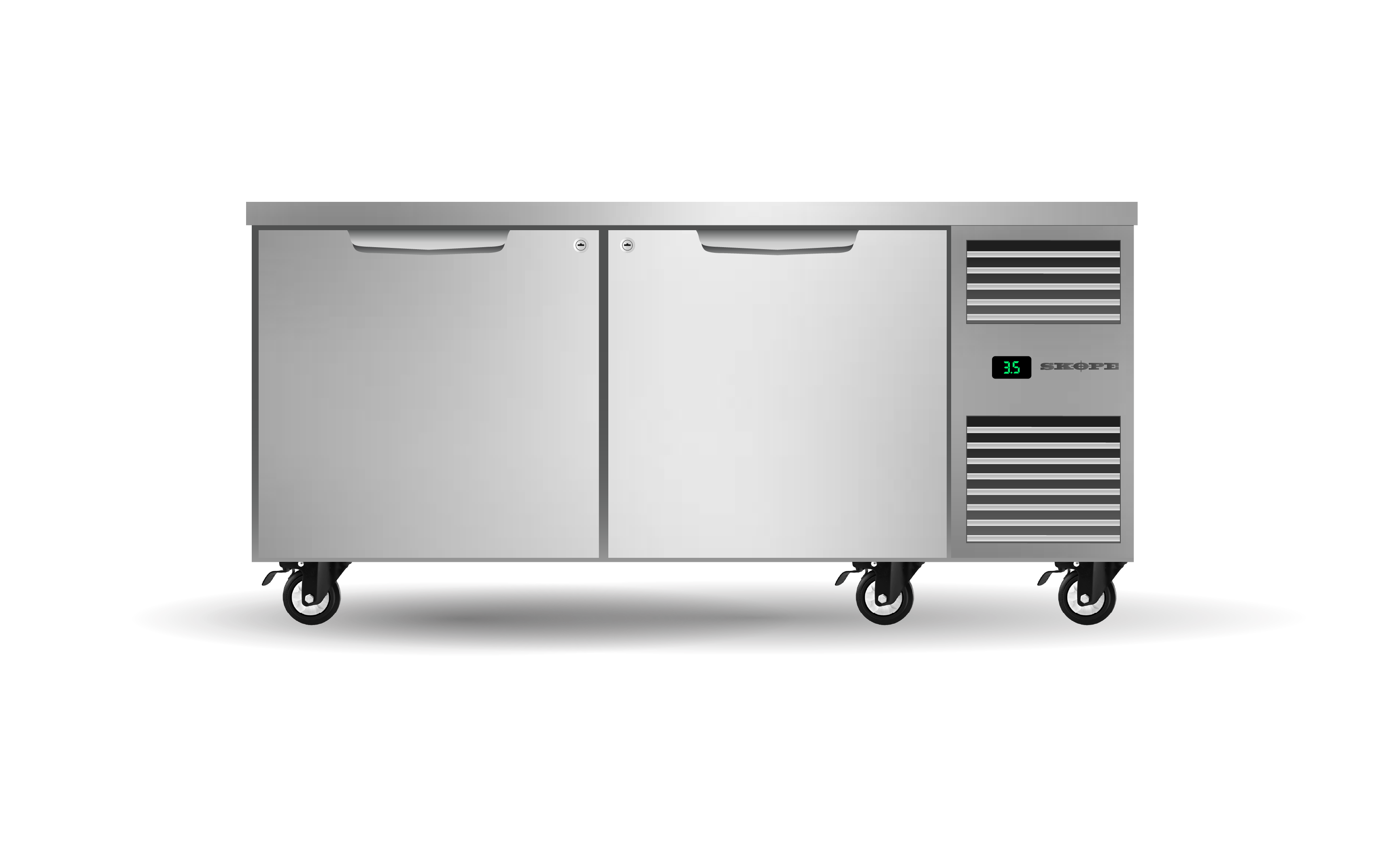 Skope PG21.UBR.2.SD.RH Two Solid Door Underbench GN2/1 Right Hand Fridge