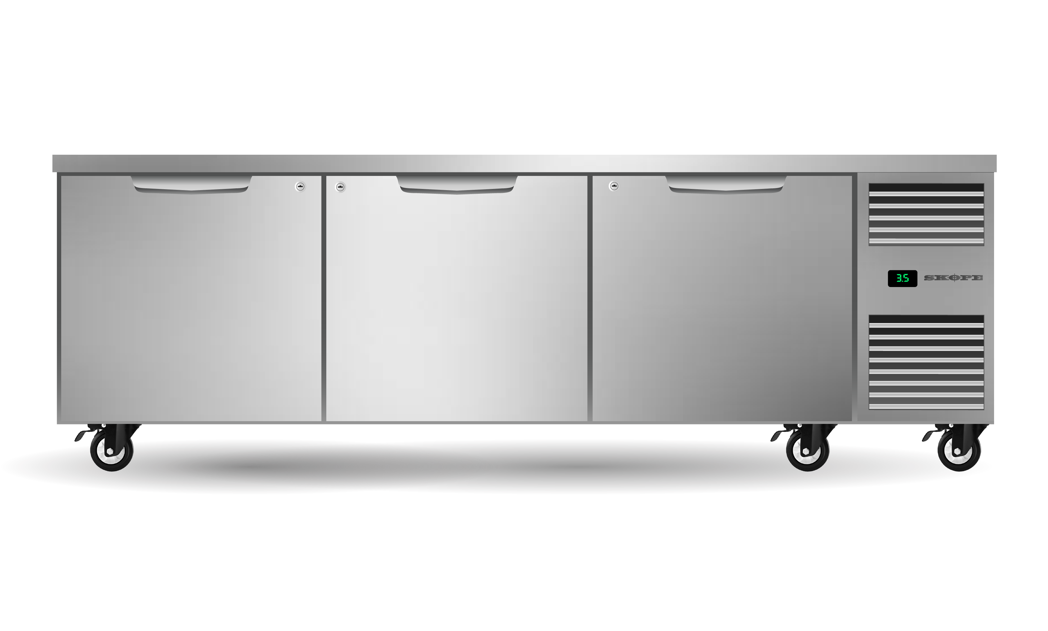 Skope PG21.UBR.3.SD.RH Three Solid Door Underbench GN2/1 Right Hand Fridge