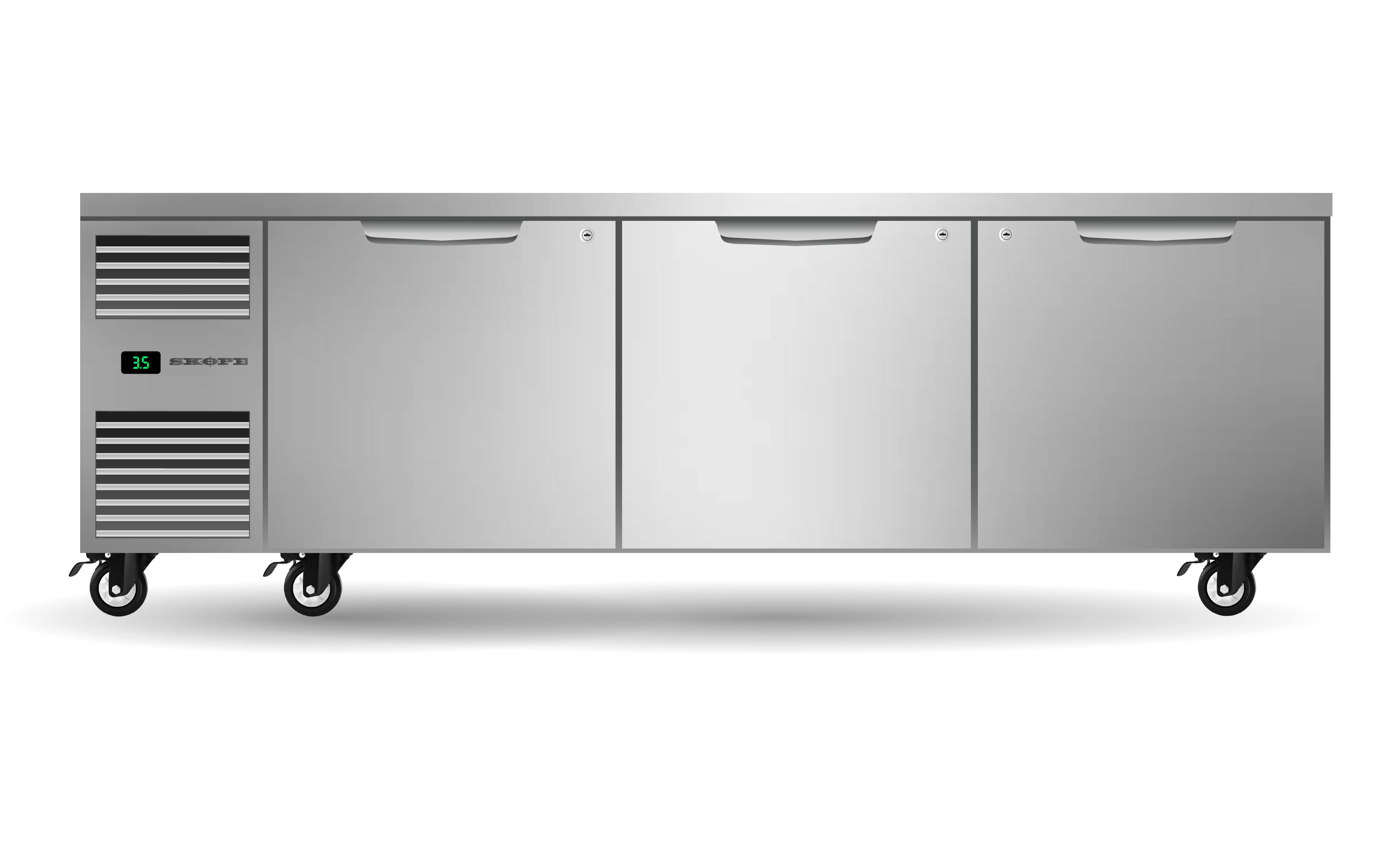 Skope PG21.UBR.3.SD Three Solid Door Underbench GN2/1 Fridge